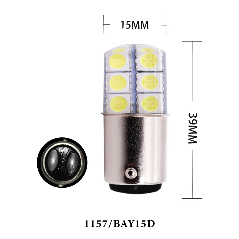 1 шт. S25 1156 BA15S p21w 1157LED белый светильник s 5050 12SMD силикагель DC12V Автомобильный задний Задний стояночный светильник стоп-сигнал лампа