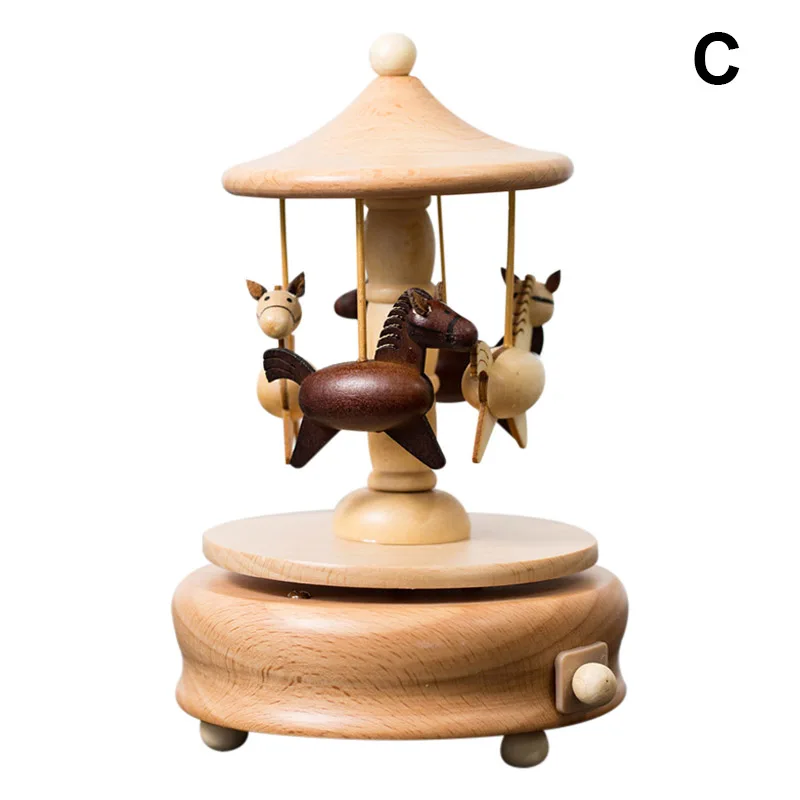 

Ferris Wheel Carousel Wooden Music Box Wind Up Toy Gift for Children Girl Women F2
