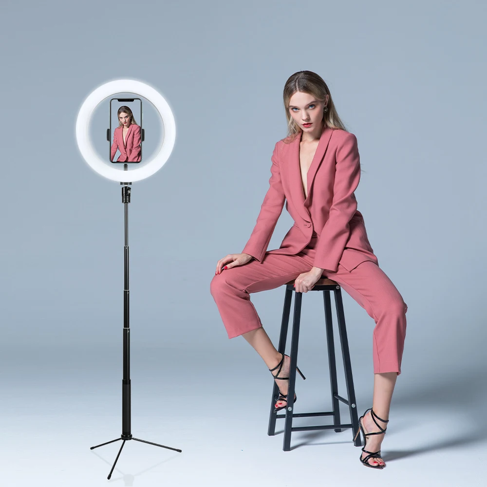 

3 In 1 Selfie Ring Lamp Led Ring Light Photography Lighting with Selfie Stick Tripod Stand Phone Holder for Video Youtube Studio