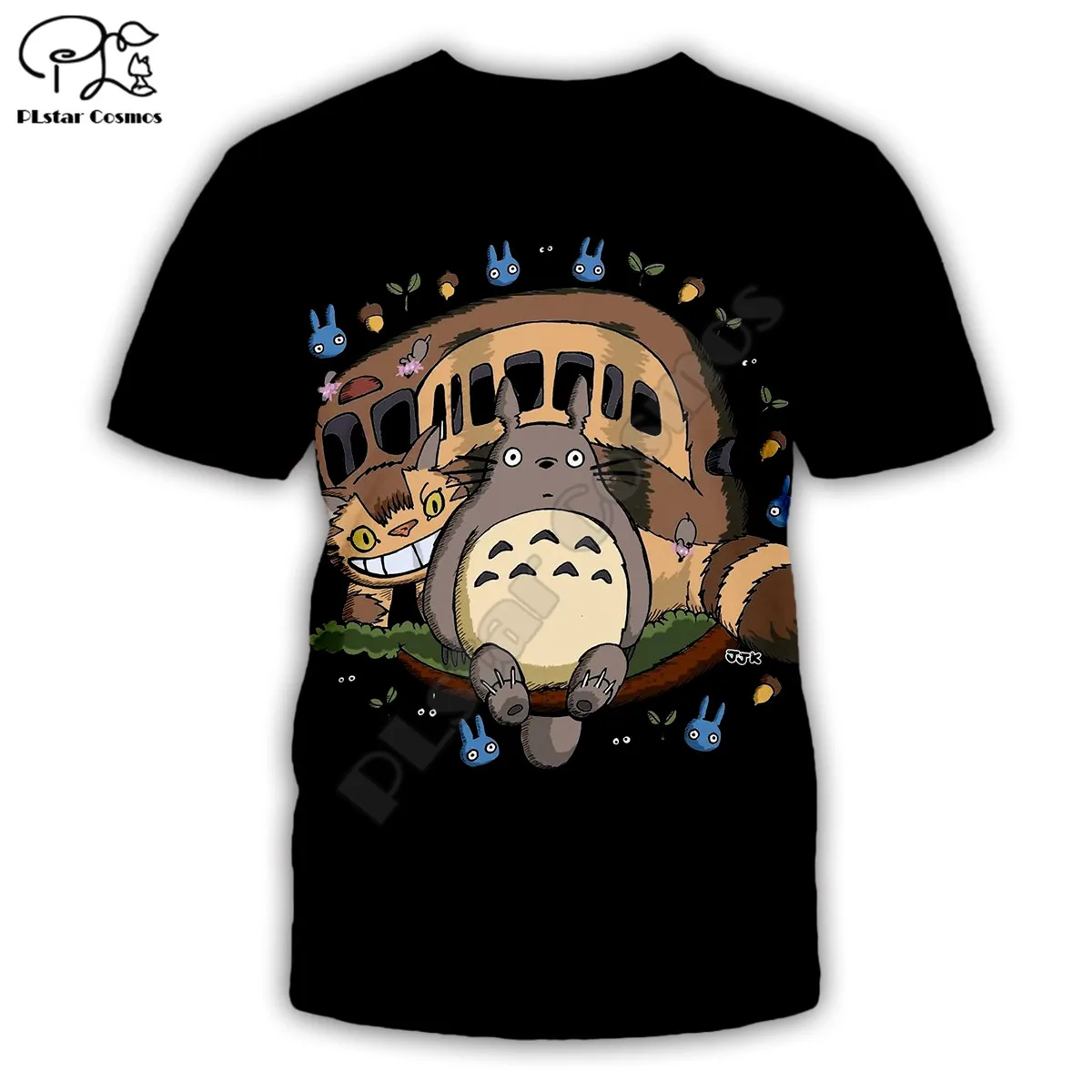 

PLstar Cosmos Totoro 3D Printed Men for women t shirt Harajuku summer Short sleeve shirt Casual T-shirt top style-1