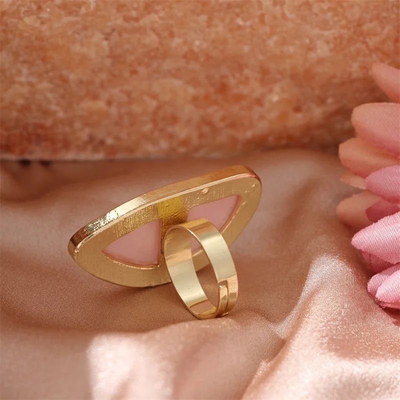 

EN Fashion Woman Rings Acetate Plate The Adjustable Ring Oval Acrylic Resin Geometry Rings Trendy Geometric Wedding Bands Rings