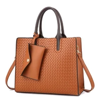threepeas pu leather knit women handbag luxury designer bags shoulder handbags and purses female pouch tote
