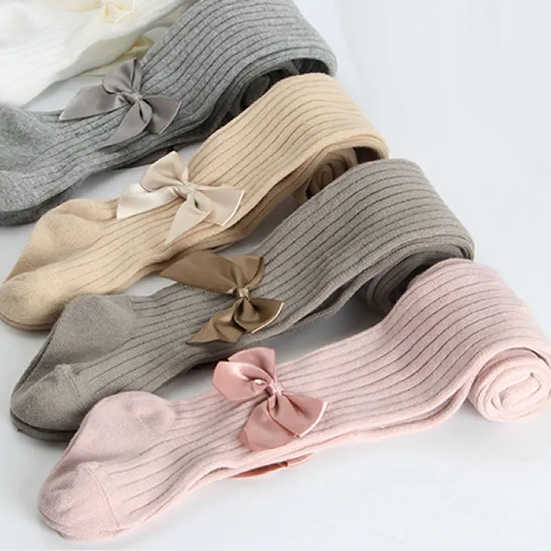 

Cotton Tights for Girls Cute Bowknot Baby Girls Pantyhose Winter Baby Toddler Tights Elastic Soft Cotton Ribbed Baby Stockings