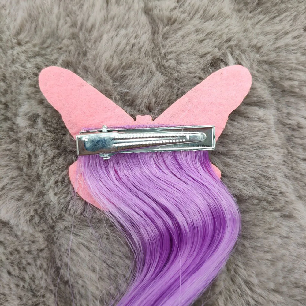 

New Girls Lovely Gradient Colorful Wigs Hairpins Princess Hair Ornament Headband Hair Clips Barrettes Kids Hair Accessories