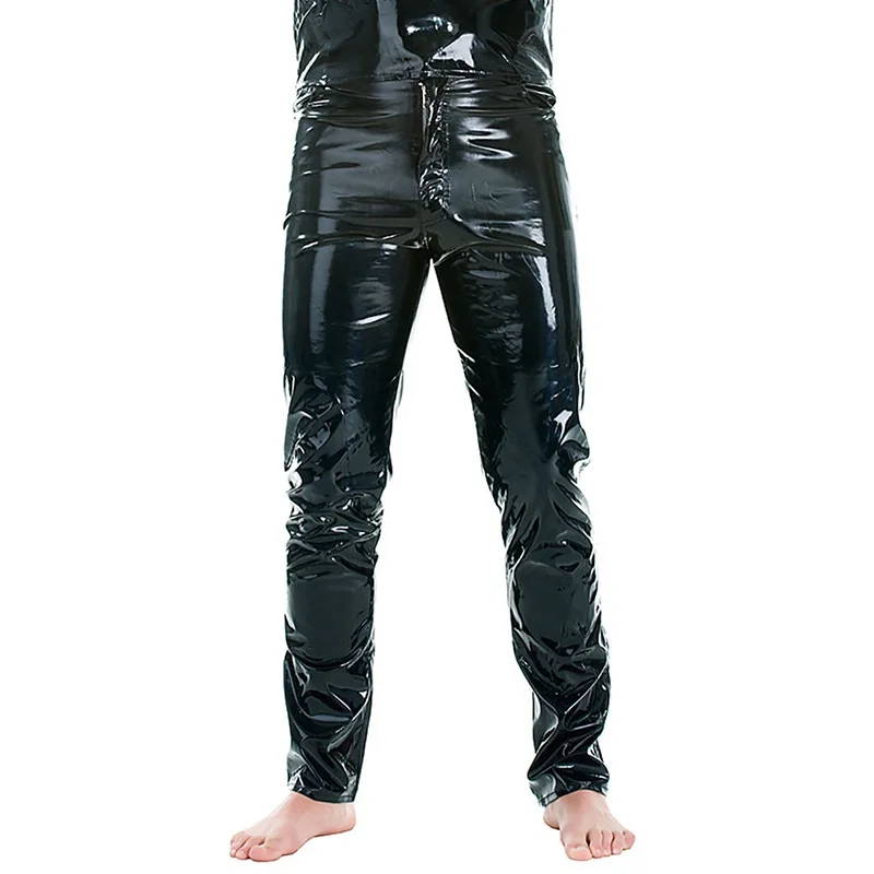 

ZOGAA 2020 Brand Men PU Leather Pants Skinny Elastic Fashion Bright Black PU Leather Trousers Male Motorcycle Pants Streetwear
