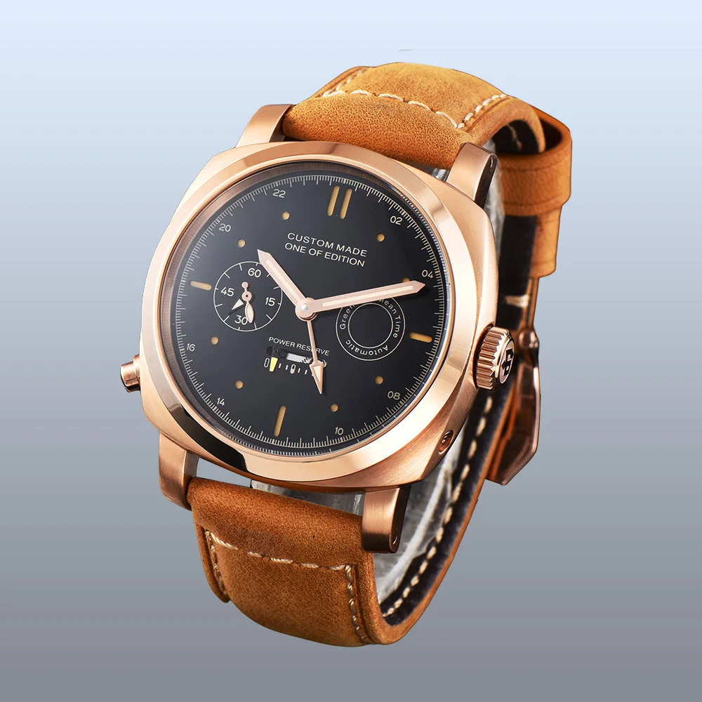 Часы 44 мм Мужские автоматические движения запас мощности световой указатель