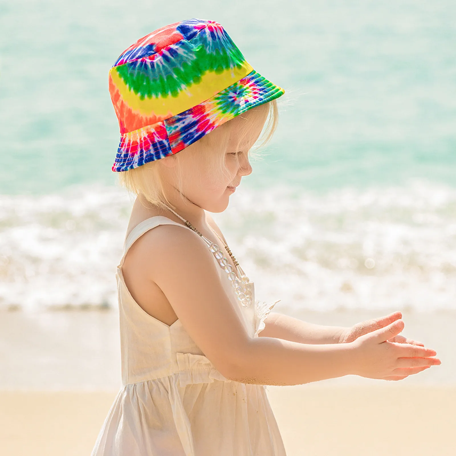 

Sunhats Summer Cute Frogs Bucket Hat For Kids Sunscreen Beach Baby Sun Hat Breathable Basin Hat Tie-dye Children Fisherman Hat