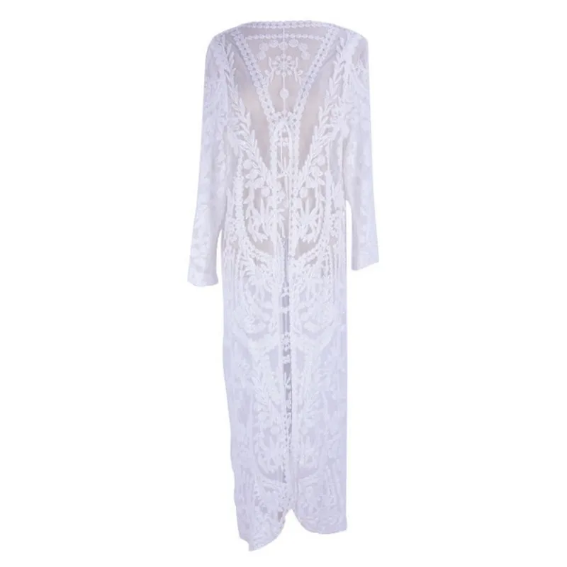 Пляжная пляжная одежда женская для купания однотонное Сетчатое платье из