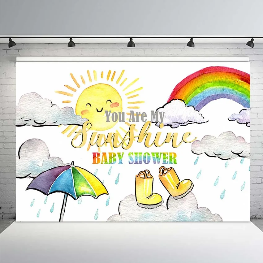 Фотофон Солнечный Радуга солнце облака желтый Unmbrella фотография фон для съемки