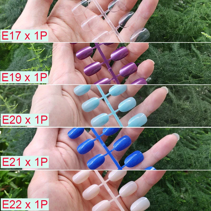 H-5PCs Mix Colors 18 смешанных цветов короткие круглые кончики для Ногтей Полное покрытие накладные кончики для Ногтей пресс на поддельные ногти яркие цвета - Цвет: H-5PCs Mix Colors