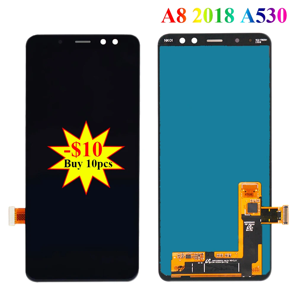 Super AMOLED ЖК дисплей для Samsung Galaxy A8 2018 A530 A530F A530DS A530N SM Сенсорный экран планшета