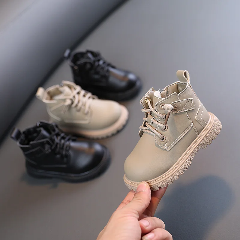 

Зимняя повседневная кожаная обувь для маленьких мальчиков, детская обувь на мягкой подошве для малышей, Ботинки Martin, детская обувь