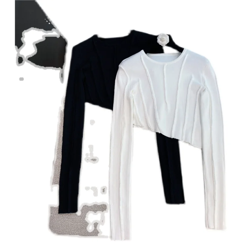 

2021 Spring New Cotton Casual Fashion Irregular Oblique Short-Sleeved T-shirt Small Shirt for Women