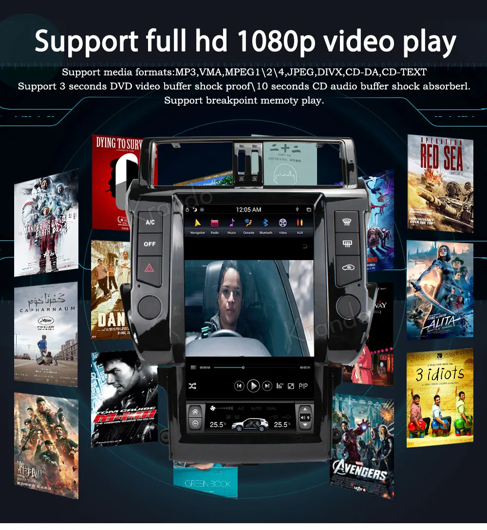 Krando Android 8,1 13," вертикальный экран Автомобильный Радио плеер gps для Toyota Prado 150 2010-2013 gps навигация Мультимедийная система