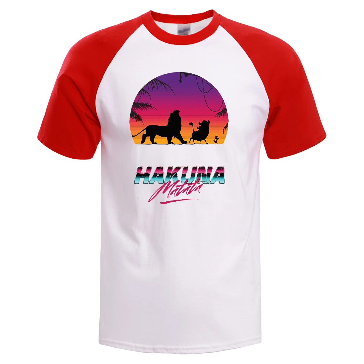Король Лев мужская летняя футболка Hakuna Matata реглан Мужская хлопковая с коротким