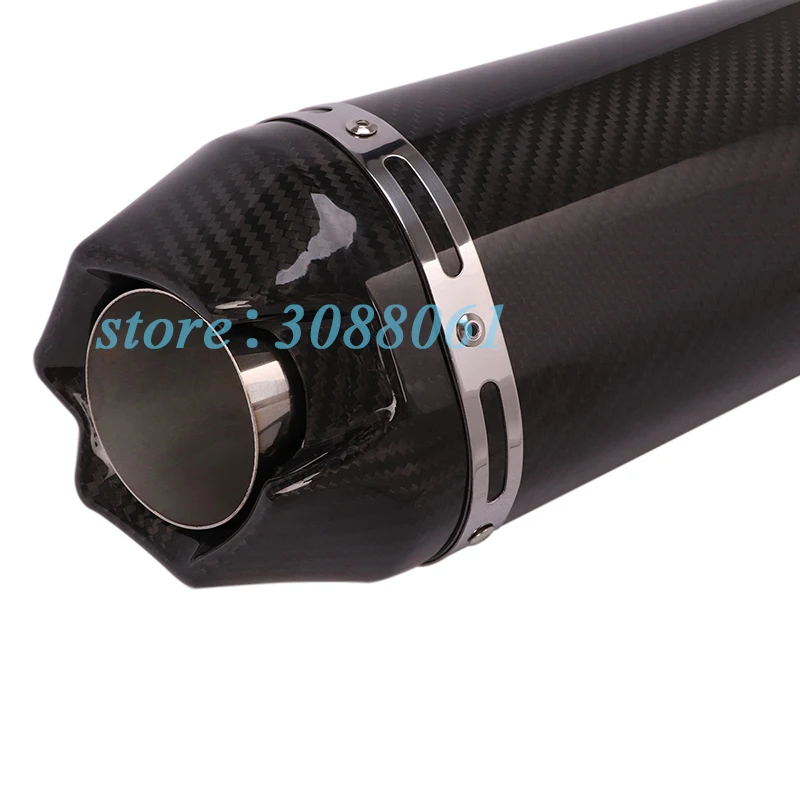 

470mm 360mm long Universal 51mm Motorcycle Exhaust Escape moto de 390 Carbon Fiber Muffler DB Killer Z900 MT07 R15 T MAX560