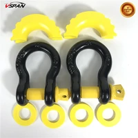 vspan 58 lnch towing hook d shackle with isolators washers 19 5 ton42990 lbs max break strength for atv suv tow strap truck