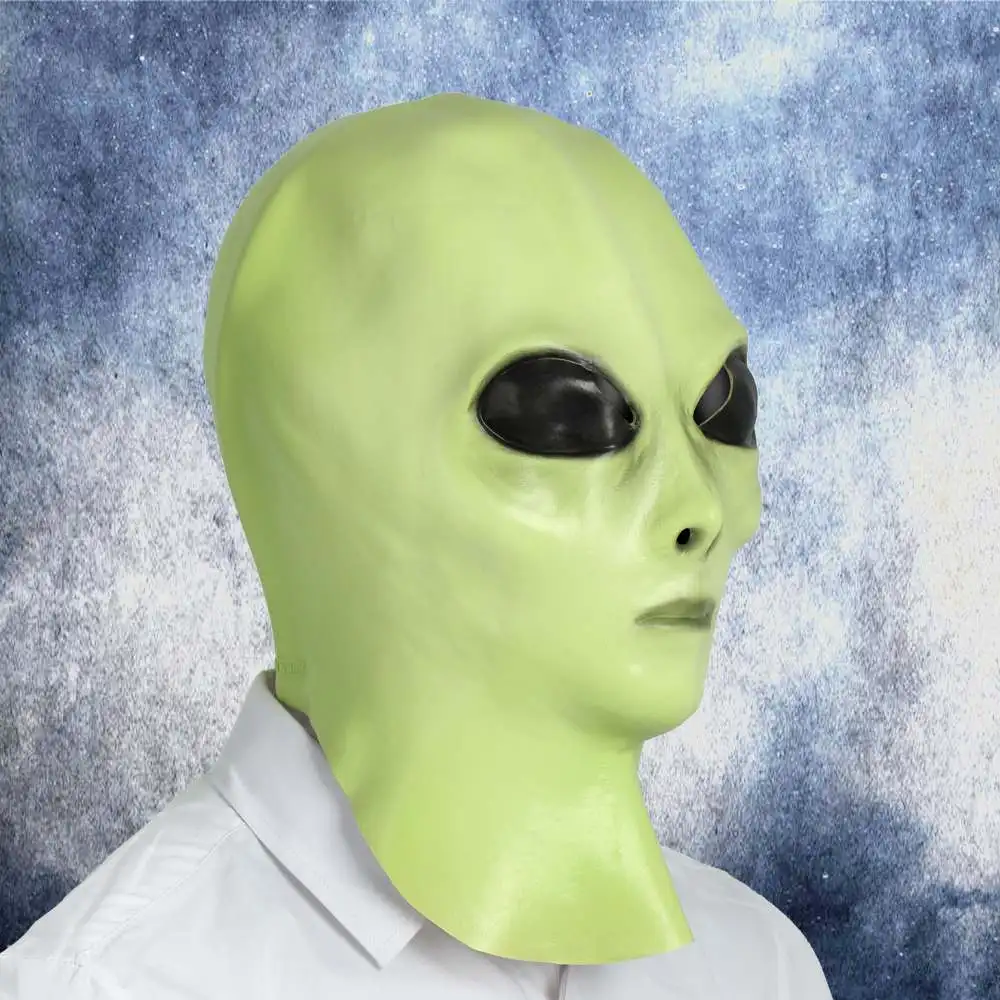 green Alien Head UFO Mask for Adult and Kids-Halloween party Costume Realistic Mask-Latex Full Masks over head mask | Дом и сад