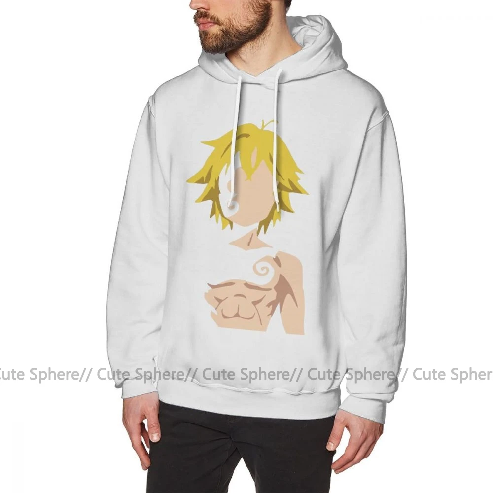 Толстовка с капюшоном Seven Deadly Sins Meliodas, хлопковый Повседневный пуловер с капюшоном, мужская толстовка с длинным рукавом, свободные толстовки XXL, Осенние белые толстовки - Цвет: White