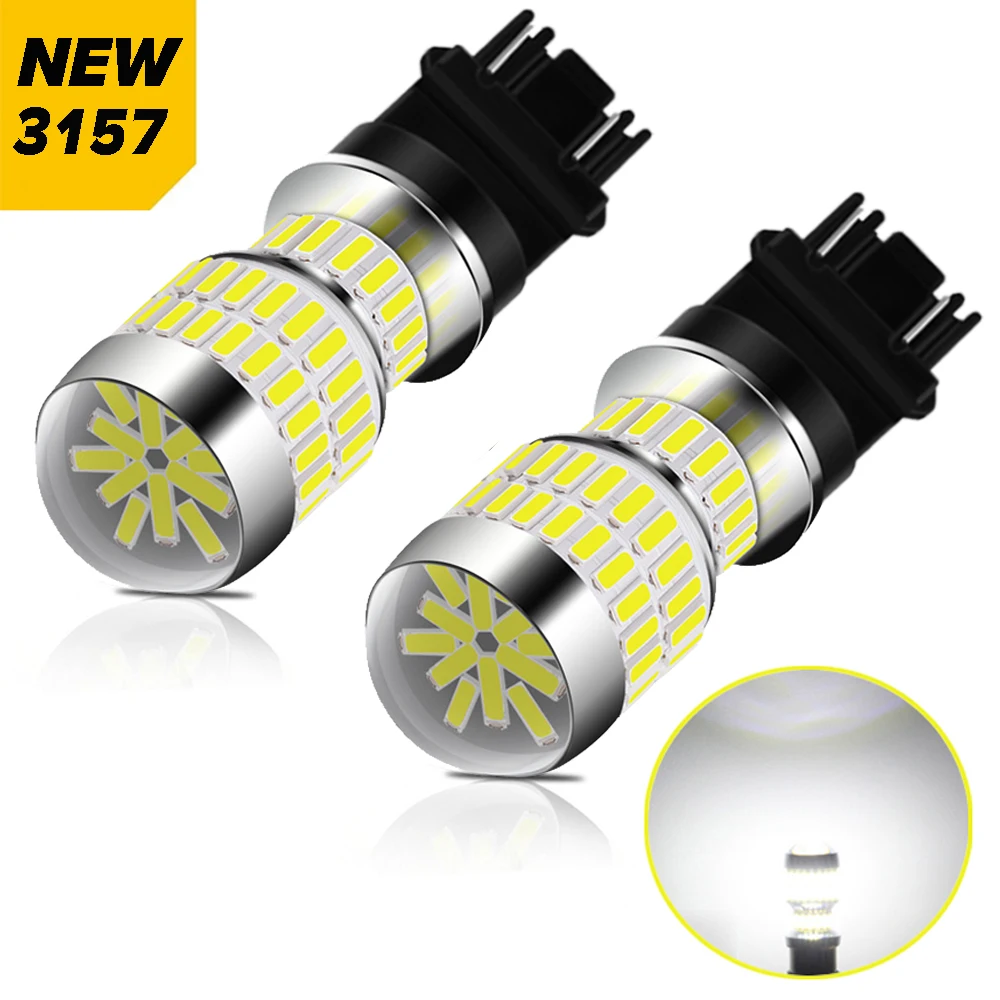 

A pair Advanced T25 3157 Led Bulb 7443 W21/8W T20 1156 BA15S 1157 Car Turning Light Auto Tail Brake Light 78smd 4014 Chips
