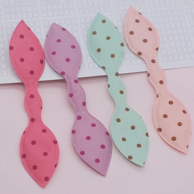 

40Pcs/Lot 15*3.5CM Padded Patches Polka Dot Rabbit Applique For Handmade Clothes Hat Sewing Supplies DIY Hairpin Accessories