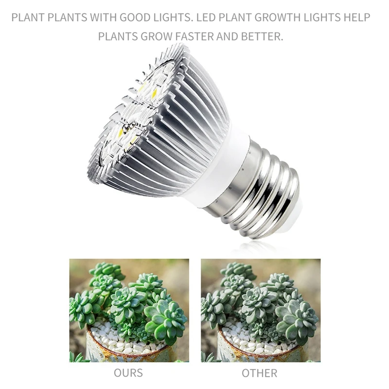 Illuminated Full-Spectrum Plant Light 28W Indoor E14 Growth Lamp Cup LED Succulent Fill Planting Seedlings | Освещение