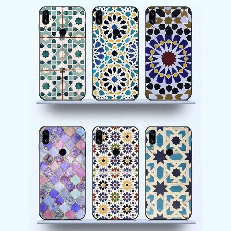 

Moroccan Tile Painted pattern Phone Case For Xiaomi Redmi note 7 8 9 11 t s 10 A pro lite funda shell coque cover
