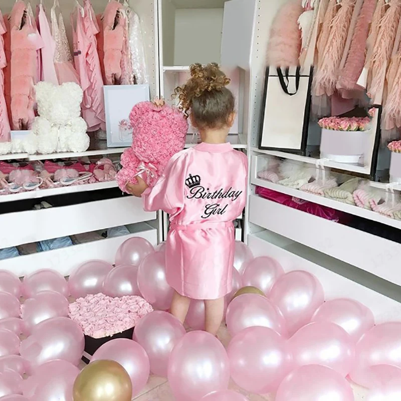 

1-5T Children's Pajamas Letters Pattern Night Gown Sleepwear Bathrobes For Girls
