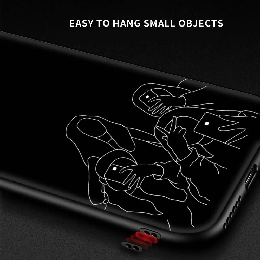 

Phone Case for Xiaomi Redmi Note 9S 8 Pro 8T 9 7 9C 9A 6A 8A 7A 10 K40 Pro Soft Silicon Back Cover Beauty black Lines Pattern