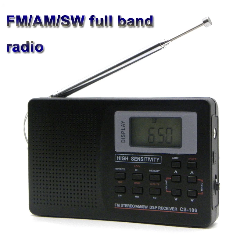 Портативный радиоприемник с полным диапазоном FM/AM/SW DSP светодиодный дисплей 3 5 мм