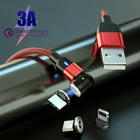 Магнитный Micro USB кабель для быстрой зарядки, Тип C, вращение 360 + 180 градусов, магнитный USB-кабель для телефона Iphone 12, 11 Pro Max, Xiaomi 9