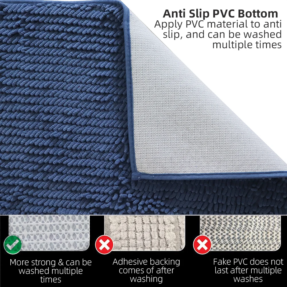 yinzam 2 pieces bathroom rugs set ultra soft non slip absorbent chenille bath rug toilet rugs plush bath mats for tub shower free global shipp