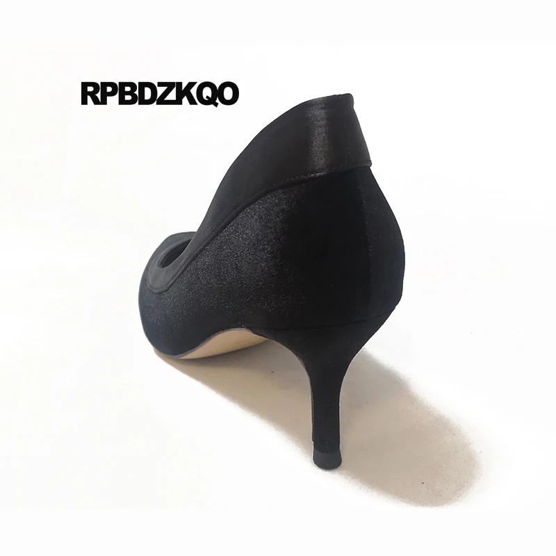 Size 33 Black 4 34 Shoes Velvet 8cm High Heels Green Pointed Toe Slip On Scarpin Casual Red Stiletto Pumps Ladies 2021 Medium | Обувь