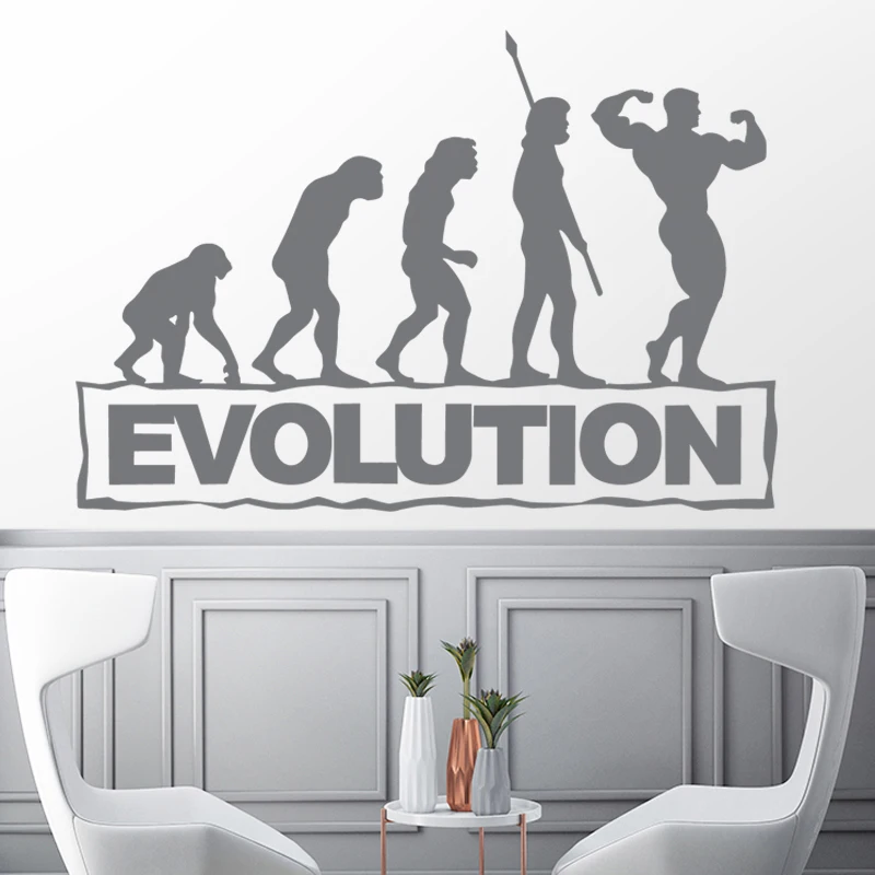 Эволюция фитнес наклейка тренажерный зал Стикеры Бодибилдинг Плакаты виниловые