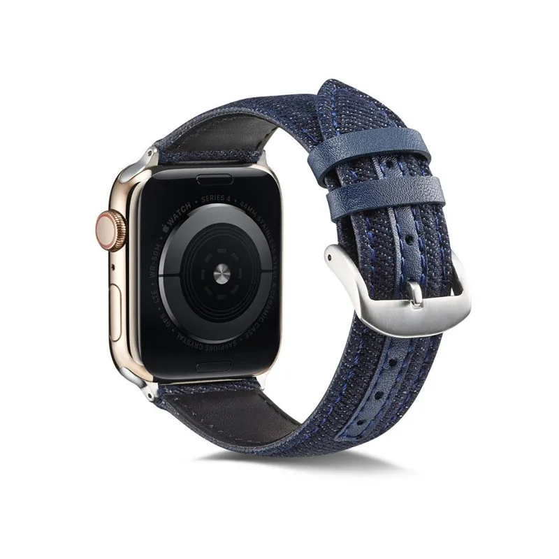 Leather Loop Strap For Apple Watch Band 4 IWatch5 44mm 40mm 3 2 1 Jean Series 42mm 38mm Accessories | Наручные часы