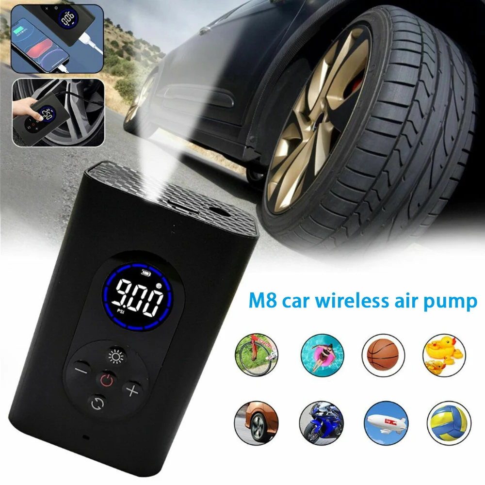 

Portable Tire Inflator Convenient Mini Multi-Functional Wireless Air Compressor For Car Bicycle BIN