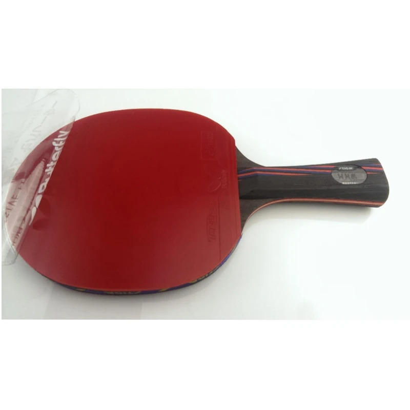 

Professonal 7.6 WRB Carbon Fiber Table Tennis Racket Assmebled With Two Side Pims-in Rubber Flared Long Handle Ping Pong Paddle