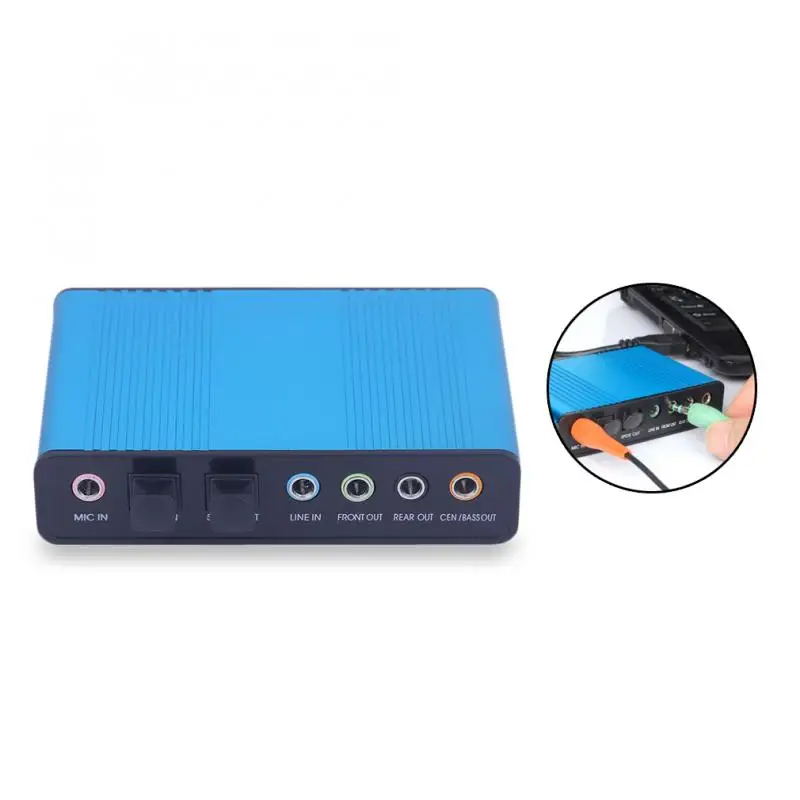 

Professional USB Sound Card 6 Channel 5.1 Optical External Audio Card Converter CM6206 Chipset For Laptop Desktop