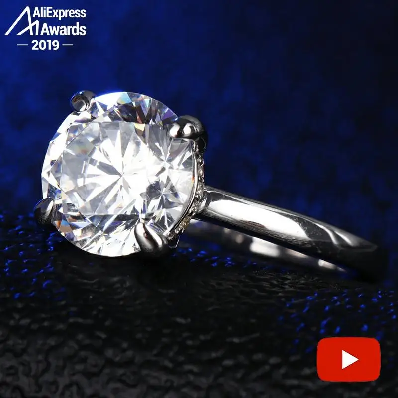 Кольцо из серебра 3 5 пробы с бриллиантами 10 мм|Кольца| |