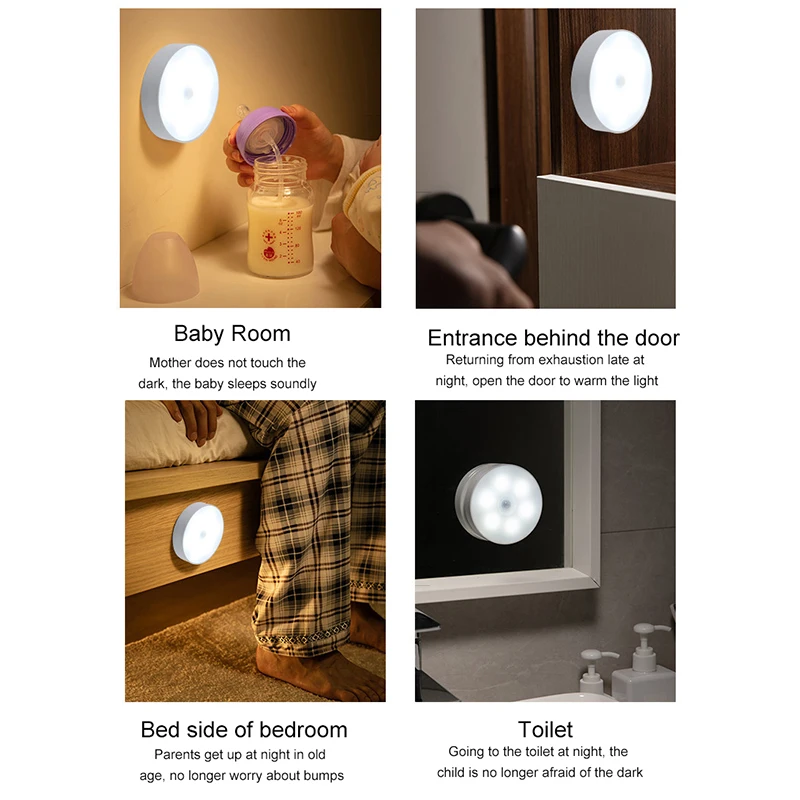 Светодиодный настенный ночник 6 Вт Индукционная Настольная лампа с человеческим