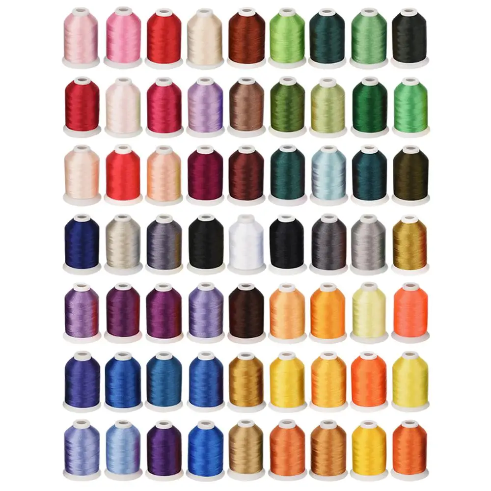 Simthread полиэфирная вышивальная машина 63 Цвета Brother/комплект 1000 м/катушка|embroidery machine