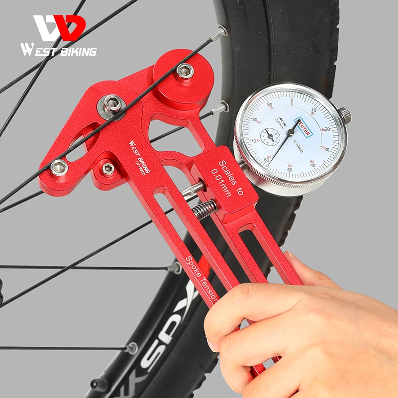 WEST BIKING Bicycle Spoke Tensiometer Precision Spokes Rim Tool Adjustment Checker Meter Wheel Set Correction Bike Repair Tools