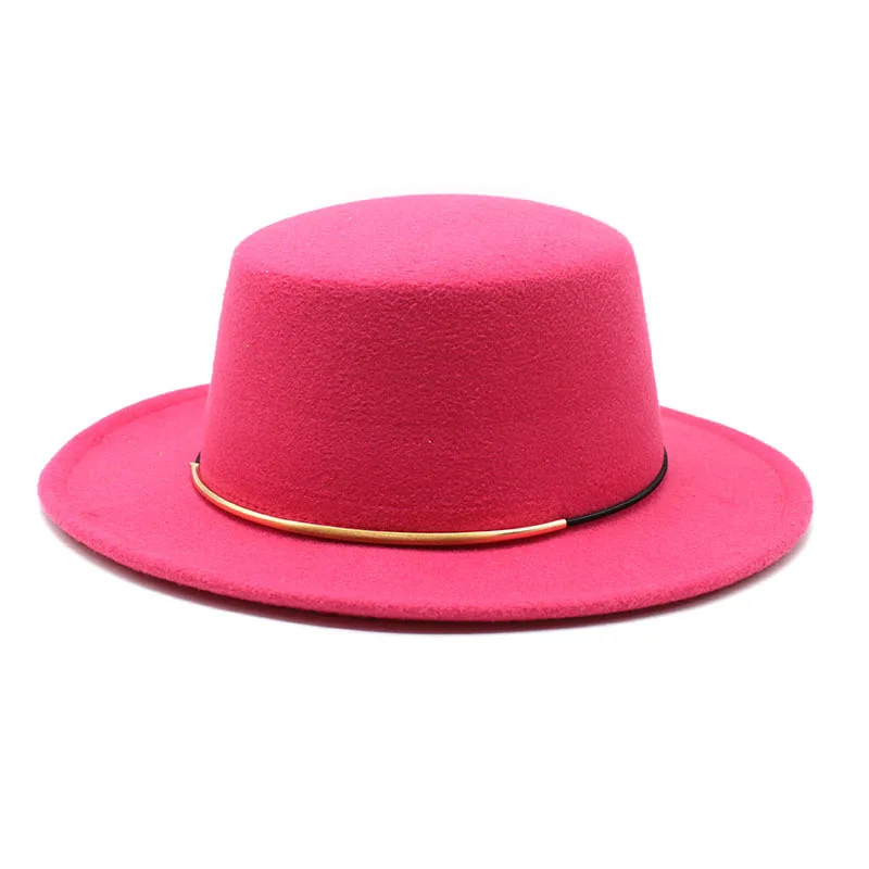 Шляпа Женская фетровая с прямым верхом простая Панама козырьком для церкви и