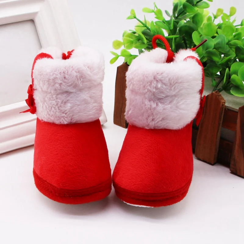 

Autumn Winter Infants Shoes Baby Girl Boy Bow Knot Baby Boots Casual Sneakers Non-slip Soft Soled Walking Shoes