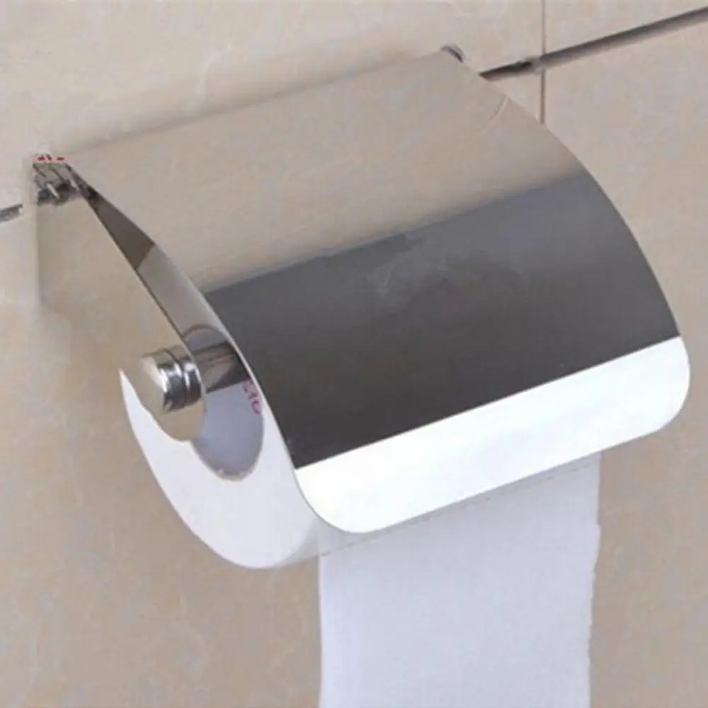 

1x Stainless Steel Bathroom Toilet Paper Holder Roll Tissue Box Wall Mounted Holder Waterproof Bath Tissue Container Boxes