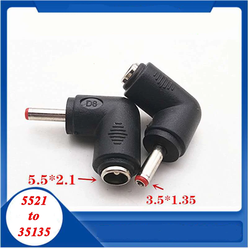 

COMPSON 1/2/5pcs 5.5 x 2.1MM female to 3.5 x 1.35MM male elbow DC Connector Power Adapter 5.5 x 2.1 to 3.5 x1.35
