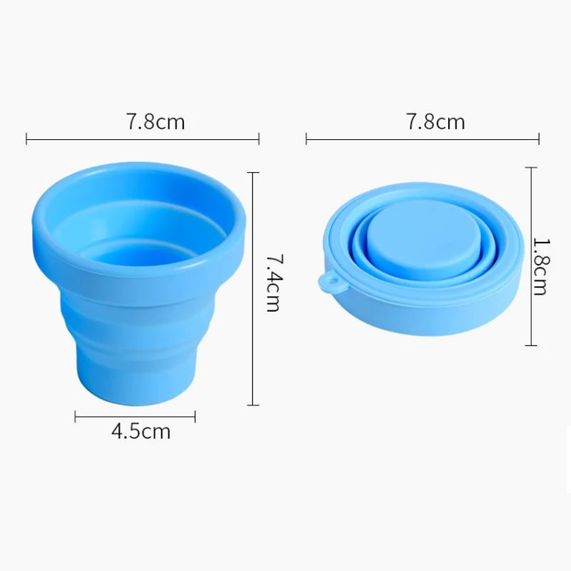 Портативная силиконовая Выдвижная складная чашка телескопическая для улицы