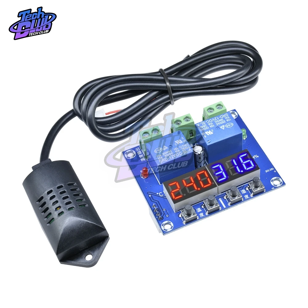 XH-M452 DC 12V светодиодный цифровой Температура и влажности с двойным реле для Выход