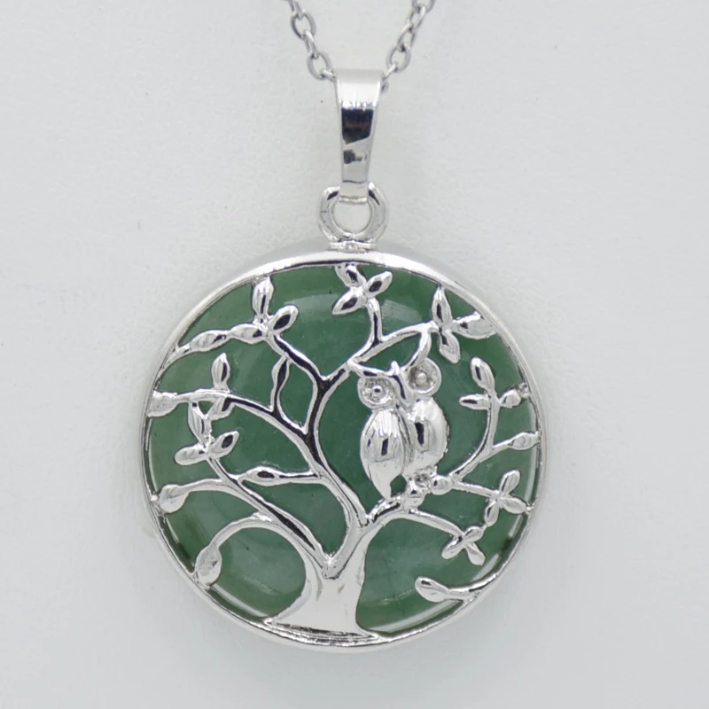 Натуральный камень плоская бусина Сова деревья хрустальные бусины подвески для