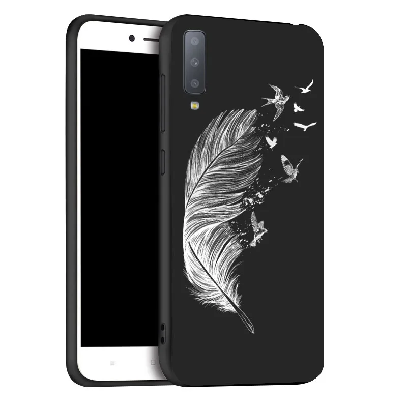 Чехол для samsung A6, A8 Plus, A7, A9, чехол, мягкий, 3D, мультяшный, силиконовый, черный, окрашенный, чехол для телефона, для samsung Galaxy A5, бампер